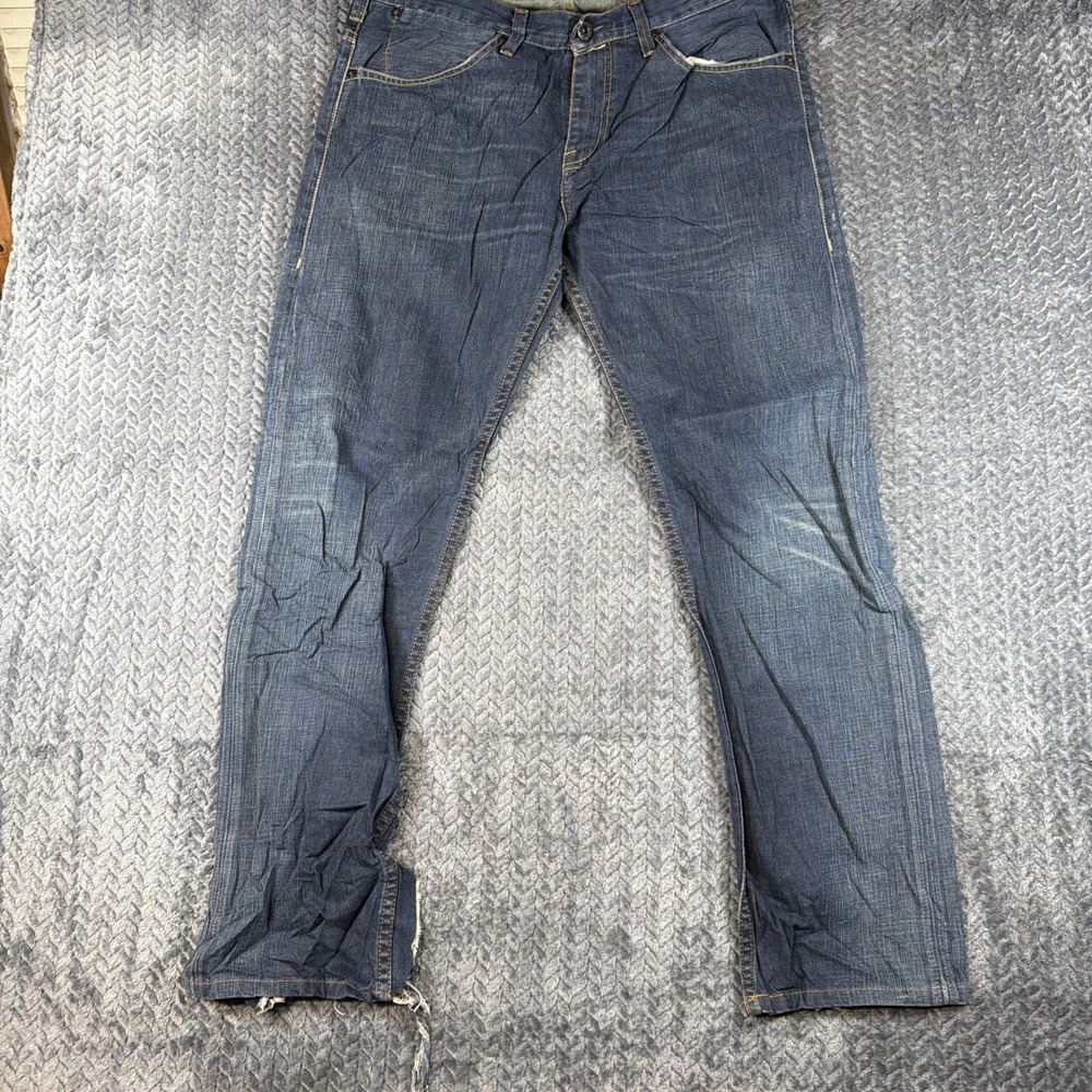 Levi's 504 Jeans Men's 34x34 Regular‎ Straight Leg Blue Dark Wash Denim Cotton